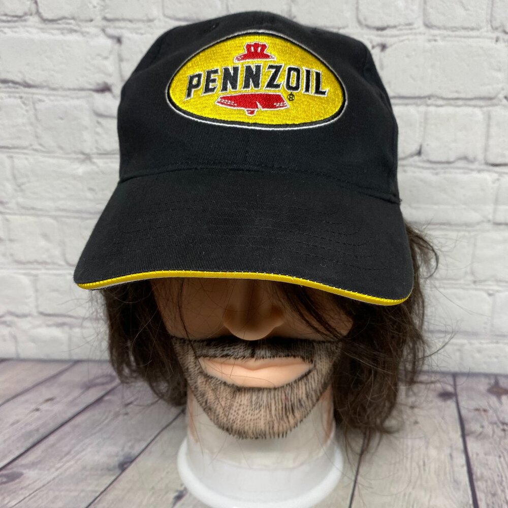 PENNZOIL Dad Hat Cap Strap Back Black Embroidered Logo Lightweight One Size All